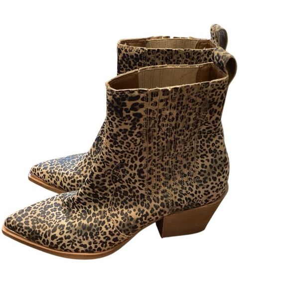 Dolce Vita Serna Leopard Print Suede Booties size 8.5 - Picture 10 of 11
